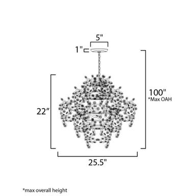 Maxim Lighting 24205BCPC Comet Chandelier Dimension Diagram