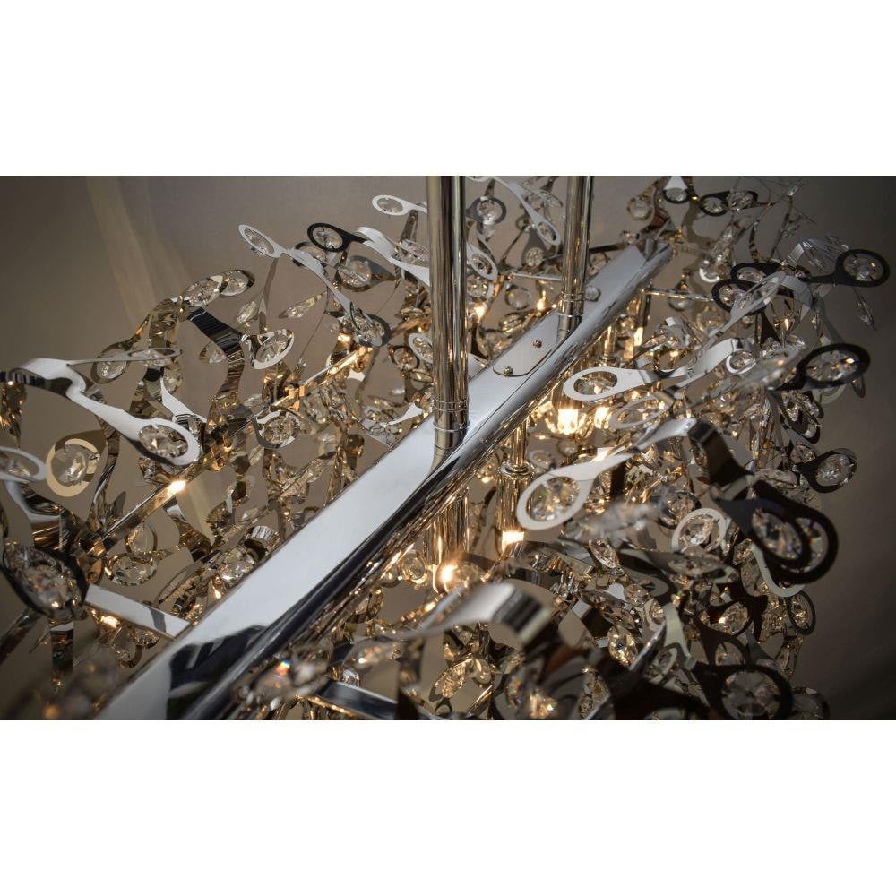 Maxim Lighting 24206BCPC Comet Chandelier - Underside Crystal and Chrome Detail View