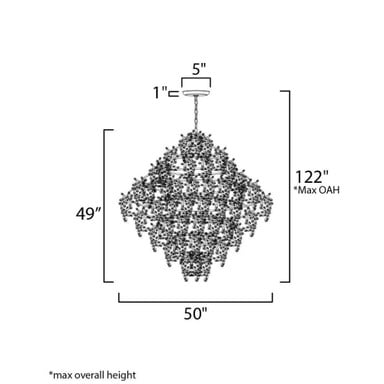 Maxim Lighting 24209BCPC Comet Chandelier Dimensions Diagram
