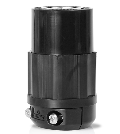Leviton 2423-B  Locking Connector, 20 Amp, 250 Volt, Industrial Grade, Black Finish