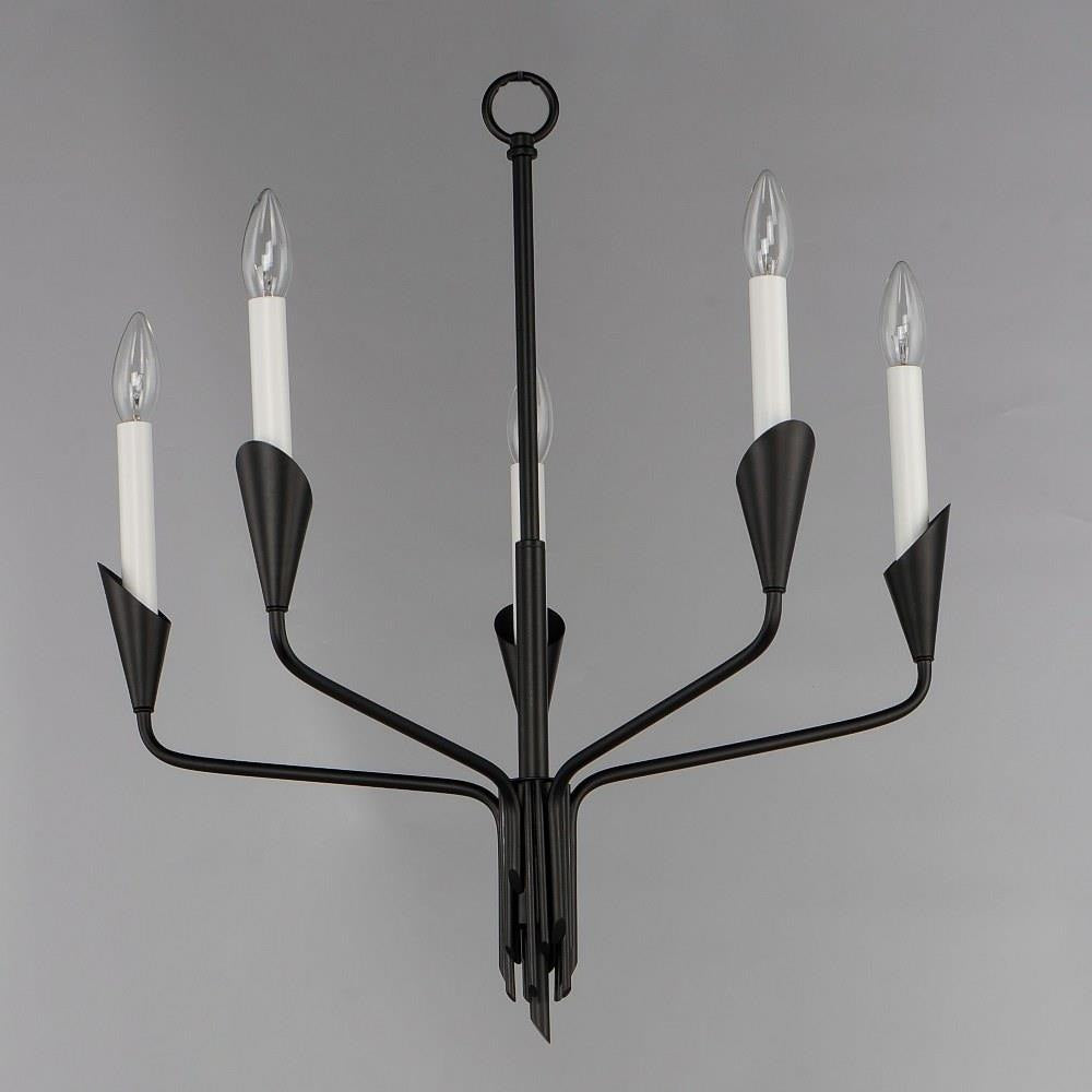 Maxim Lighting 24345BK Calyx 5 Light Black Chandelier - fixture body detail showing organic branching arm design