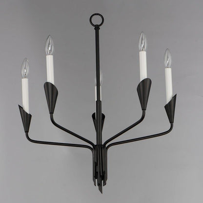 Maxim Lighting 24345BK Calyx 5 Light Black Chandelier - fixture body detail showing organic branching arm design