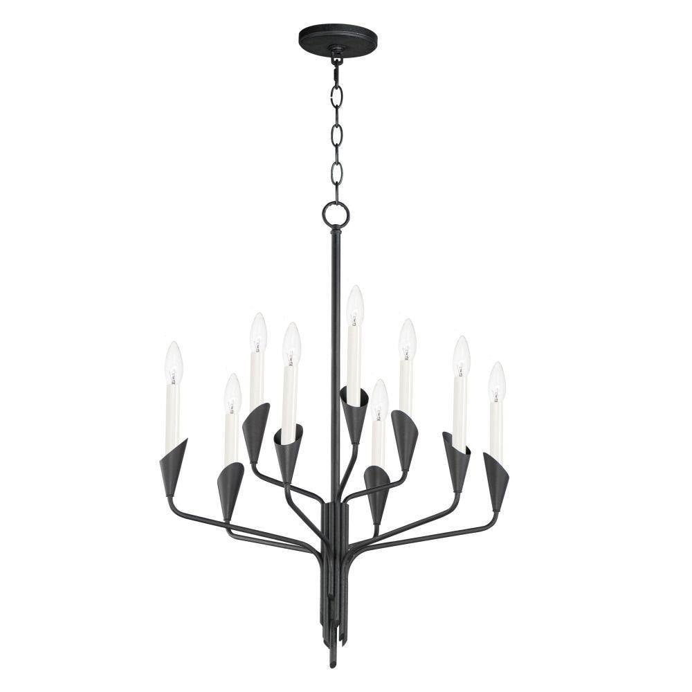 Maxim Lighting 24349BK Calyx 9 Light Black Chandelier Ceiling Light - White Background