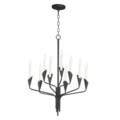 Maxim Lighting 24349BK Calyx 9 Light Black Chandelier Ceiling Light - White Background