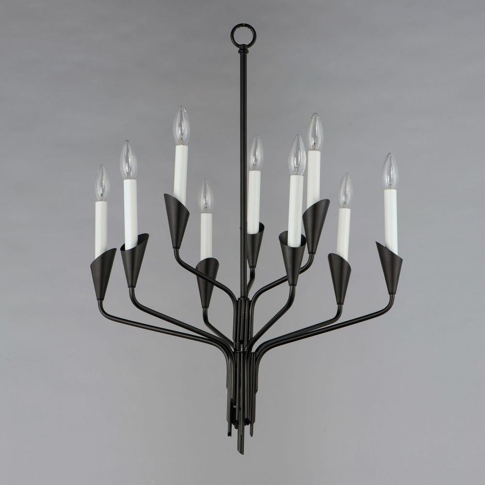 Maxim Lighting 24349BK Calyx 9 Light Black Chandelier Ceiling Light - Side View