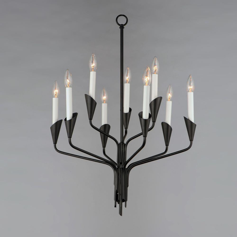 Maxim Lighting 24349BK Calyx 9 Light Black Chandelier Ceiling Light - Angle View