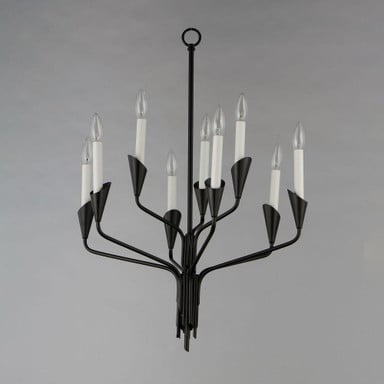 Maxim Lighting 24349BK Calyx 9 Light Black Chandelier Ceiling Light - Close Up View