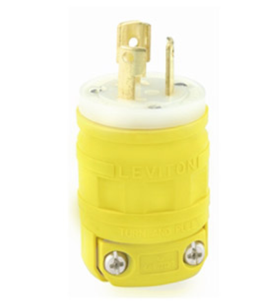 Leviton 2447 Dustguard Locking Plug, Yellow Finish