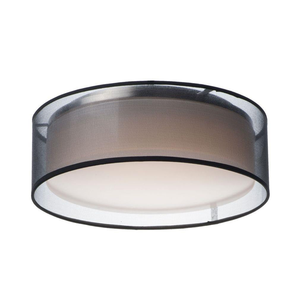Maxim Lighting 10230WO Prime 16 inch White Organza Drum Flush Mount Ceiling Light - front view