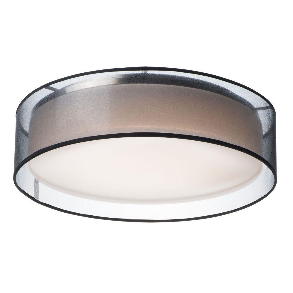 Maxim Lighting 10232WO Prime White Organza Drum Flush Mount Ceiling Light - Black Organza variant shown