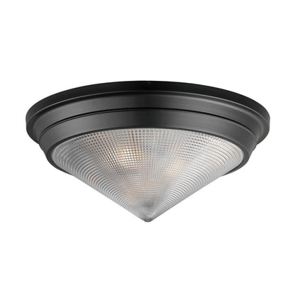 Maxim Lighting 10399PRBK Hargreaves 3 Light 16.5 Inch Black Flush Mount Ceiling Light - White Background
