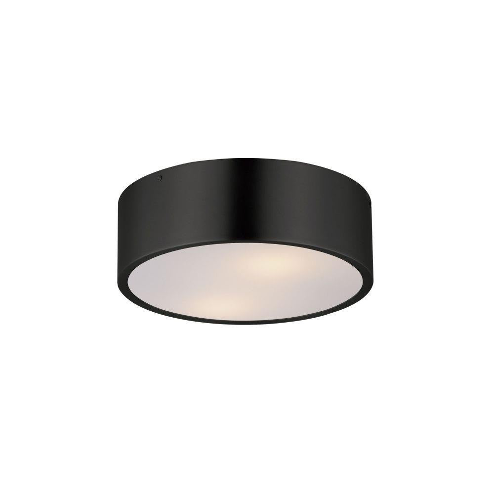 Maxim Lighting 10494WTSN Tommy 2 Light 12 Inch Black Flush Mount Ceiling Light