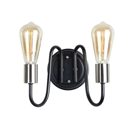 Maxim Lighting 11739BKSN Haven 2 Light 9 Inch Black/Satin Nickel Wall Sconce - Front View