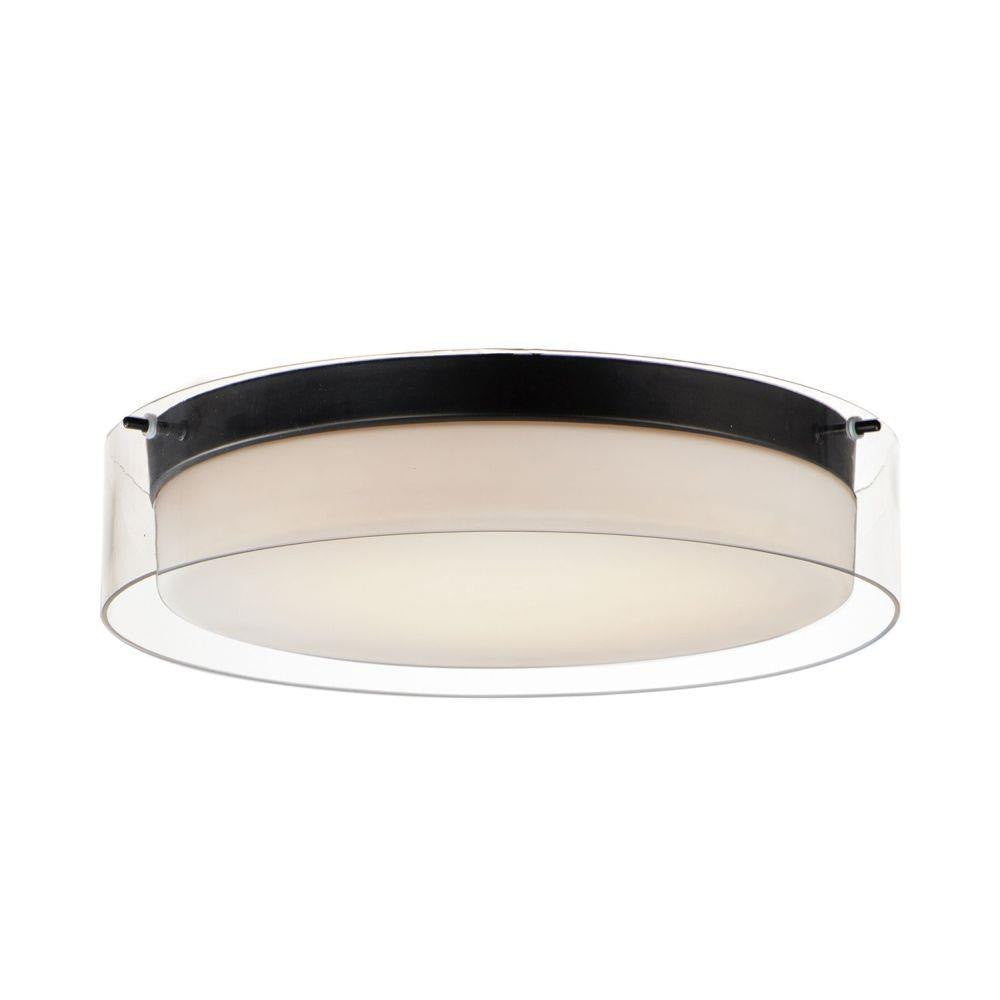 Maxim Lighting 12284CLSWBK Duo 1 Light 16 Inch Black Flush Mount Ceiling Light