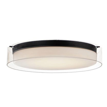 Maxim Lighting 12286CLSWSN Duo Satin Nickel LED Flush Mount Ceiling Light - White Background