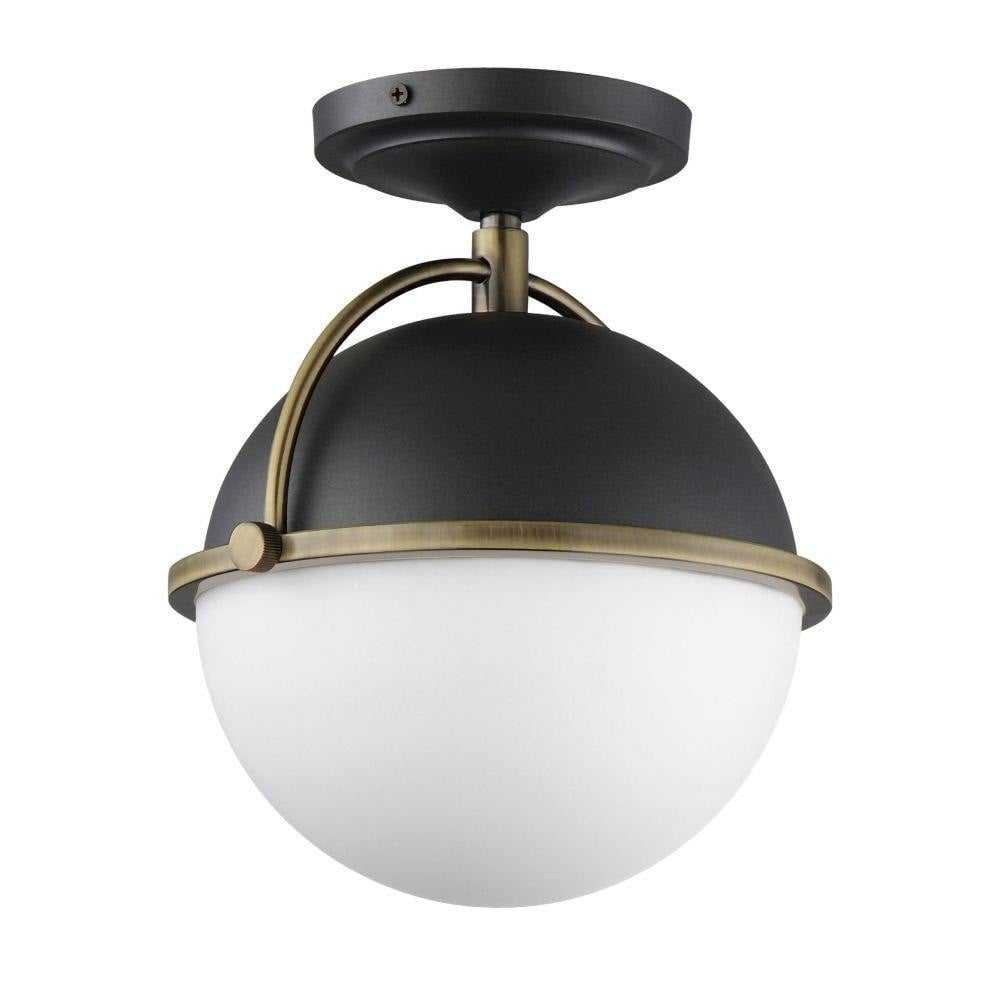 Maxim Lighting 12410SWSNSBR Duke 1 Light Semi Flush Mount Ceiling Light Front View