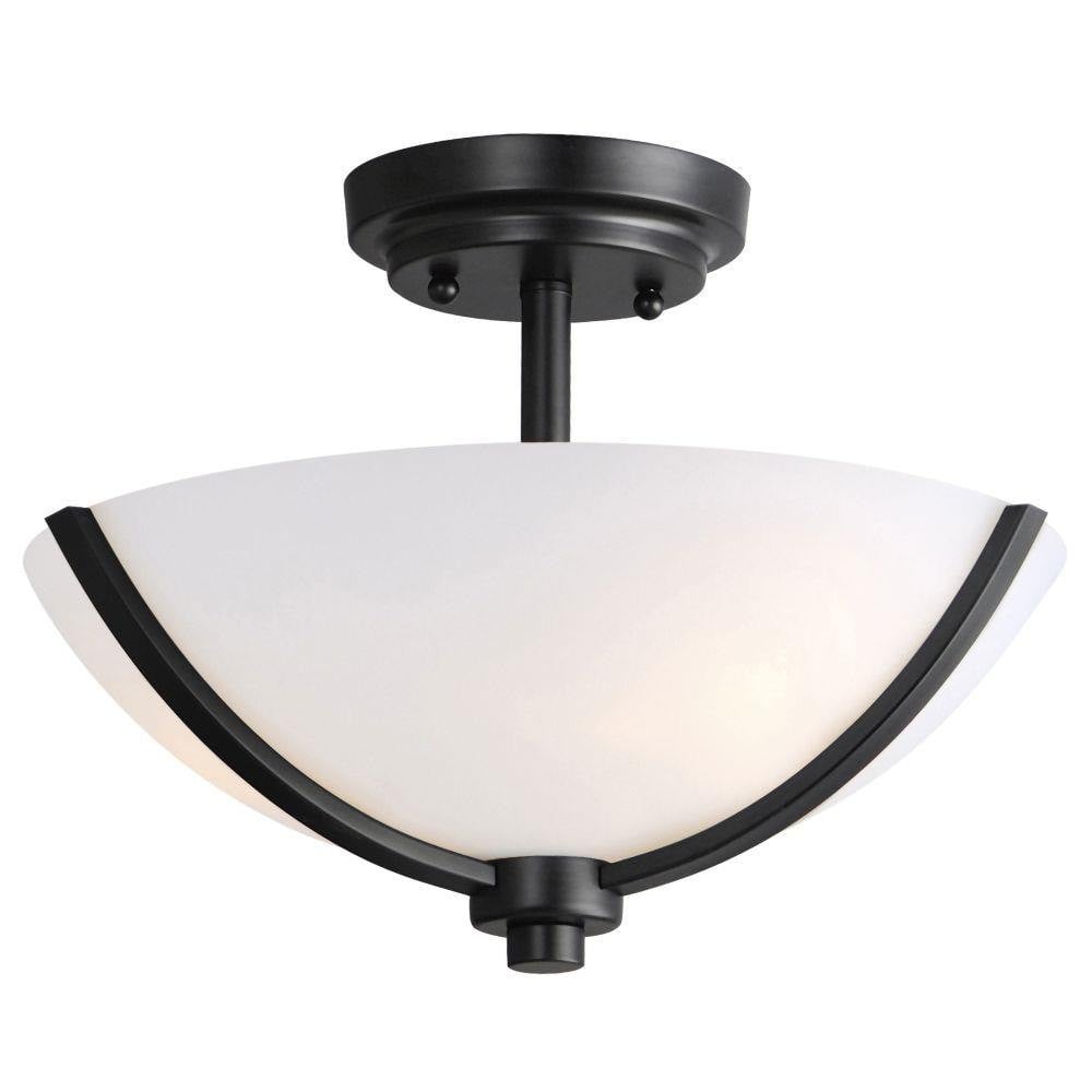 Maxim Lighting 20031SWOI Deven 3 Light 14 Inch Oil Rubbed Bronze Semi Flush Mount Ceiling Light - Front View