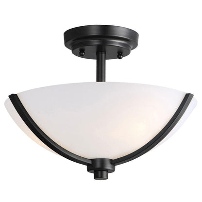 Maxim Lighting 20031SWOI Deven 3 Light 14 Inch Oil Rubbed Bronze Semi Flush Mount Ceiling Light - Front View