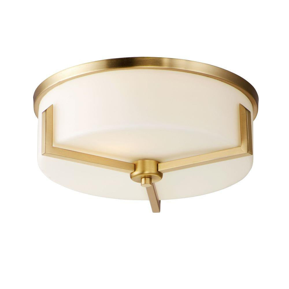 Maxim Lighting 21280SWSBR Dart 3 Light 14 Inch Satin Brass Flush Mount Ceiling Light