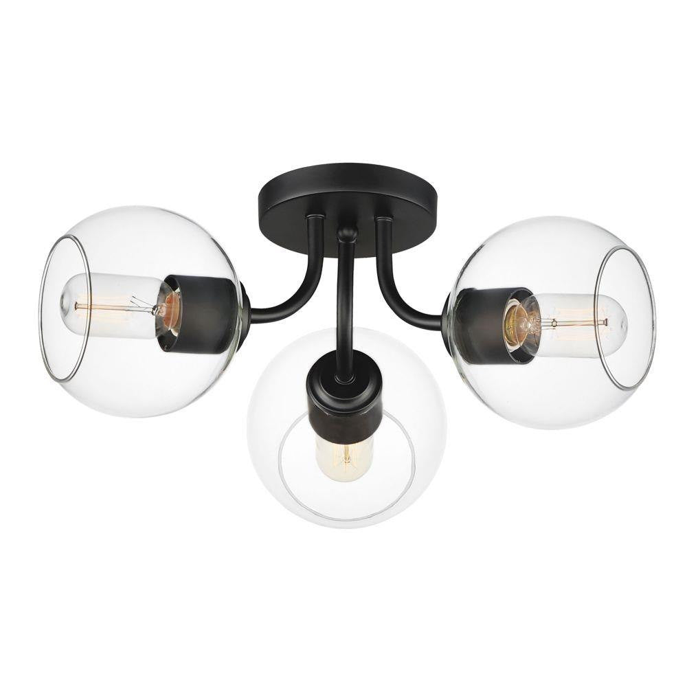 Maxim Lighting 21634CLNAB Knox 3 Light 18 Inch Natural Aged Brass Semi Flush Mount Ceiling Light - White Background