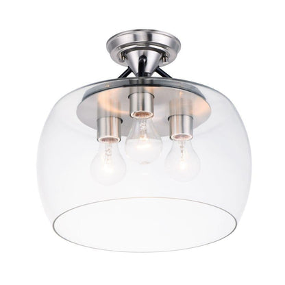 Maxim Lighting 26130CLBZAB Goblet 3 Light 13.5 Inch Semi-Flush Mount Ceiling Light
