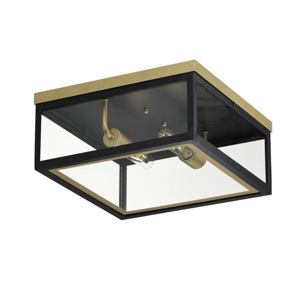 Maxim Lighting 30059CLWTGLD Neoclass 2 Light 13 Inch White/Gold Outdoor Flush Mount - Angle View
