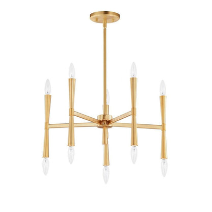 Maxim Lighting 24625SN Rome 10 Light Chandelier in Satin Brass - Full Front View