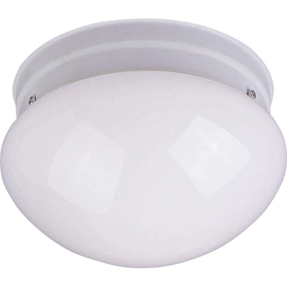 Maxim Lighting 5880WTWT Essentials 1 Light 7.5 inch White Flush Mount Ceiling Light