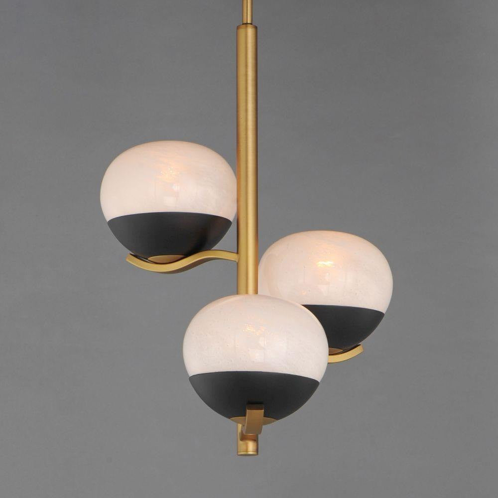 Maxim Lighting 24643MRBKNAB Lucerne 3 Light Foyer Chandelier - Bottom Angle Close-Up View