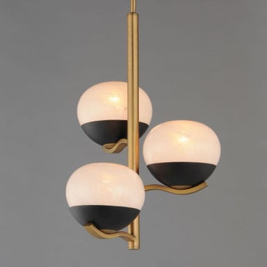 Maxim Lighting 24643MRBKNAB Lucerne 3 Light Foyer Chandelier - Angled Close-Up View
