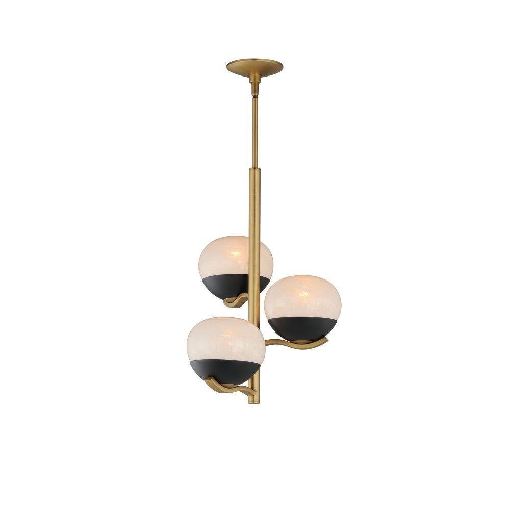 Maxim Lighting 24643MRBKNAB Lucerne 3 Light Foyer Chandelier - Full Product View on White Background