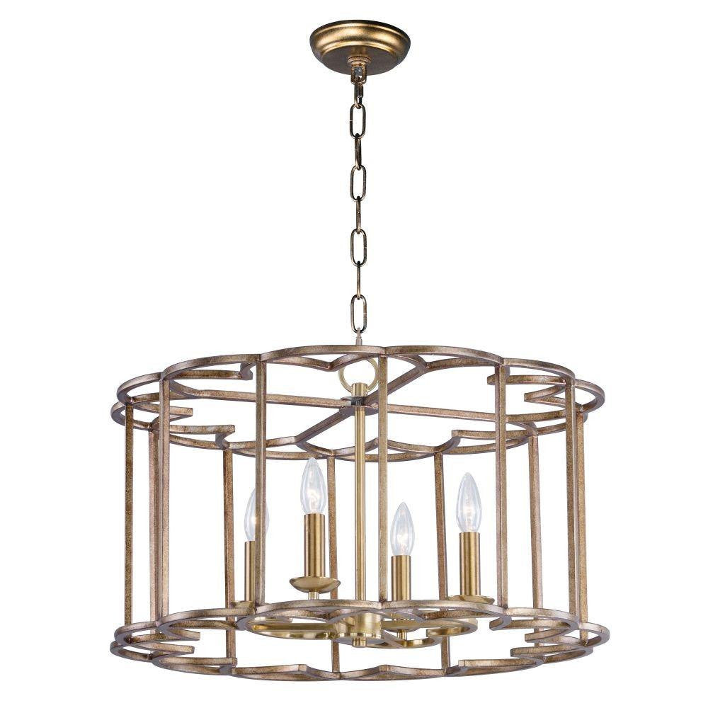 Maxim Lighting 24736BZF Helix 4 Light 24 Inch Bronze Fusion Chandelier Ceiling Light
