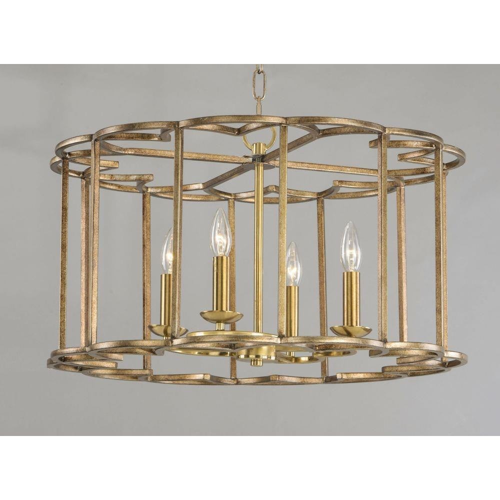 Maxim Lighting 24736BZF Helix 4 Light 24 Inch Bronze Fusion Chandelier Ceiling Light - Side View