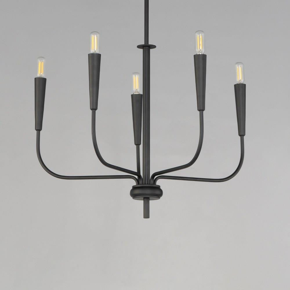 Maxim Lighting 24815BK Vela 5 Light Black Chandelier - Angle View