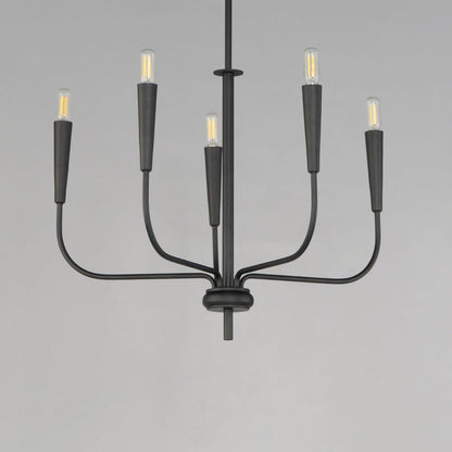 Maxim Lighting 24815BK Vela 5 Light Black Chandelier - Angle View