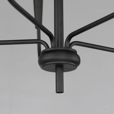 Maxim Lighting 24815SBR Vela 5 Light Chandelier - Bottom hub detail view, gray background