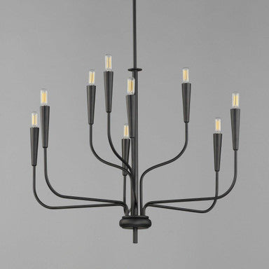 Maxim Lighting 24819BK Vela 9 Light Black Chandelier - Top-Down Perspective