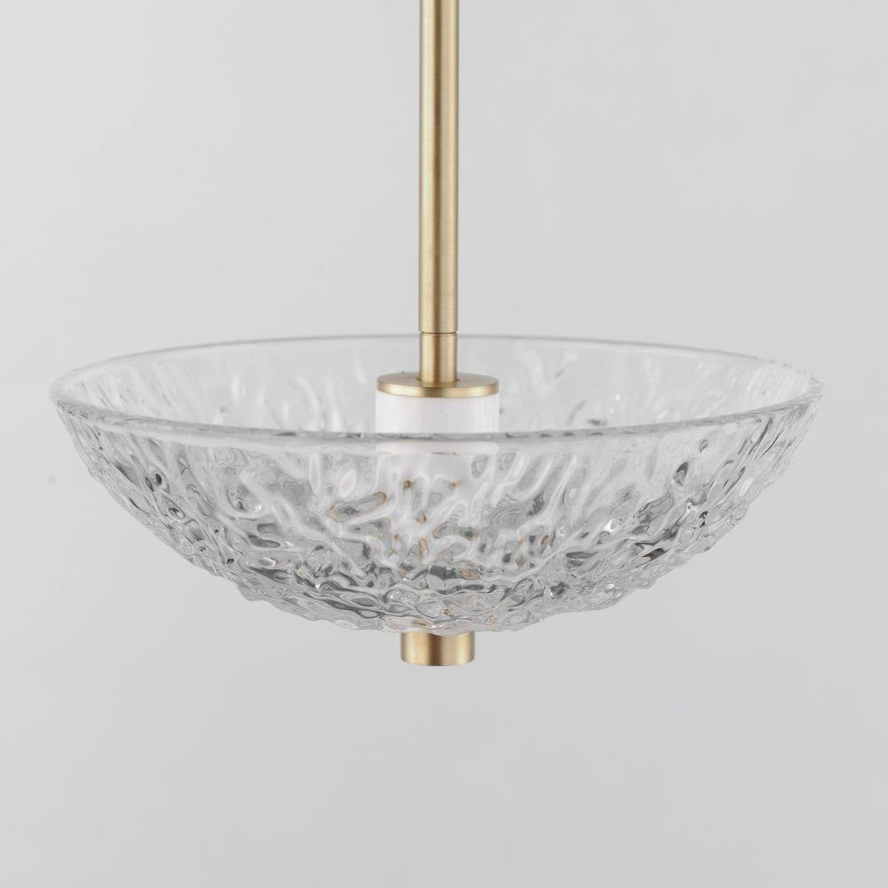 Maxim Lighting 24981TCSBR Metropolis Satin Brass Pendant - Textured Glass Bowl Detail