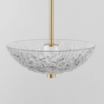Maxim Lighting 24981TCSBR Metropolis Satin Brass Pendant - Textured Glass Bowl Detail