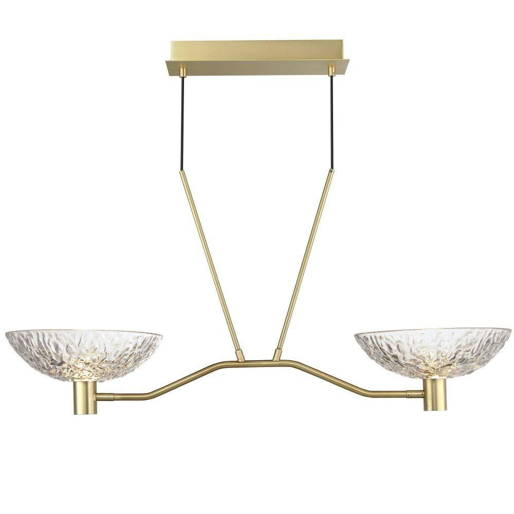 Maxim Lighting 24982TCSBR Metropolis 2 Light 24 Inch Satin Brass Linear Pendant Ceiling Light