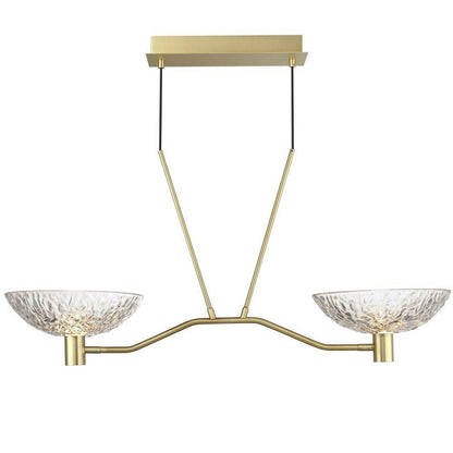 Maxim Lighting 24982TCSBR Metropolis 2 Light 24 Inch Satin Brass Linear Pendant Ceiling Light