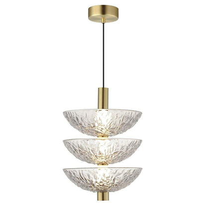 Maxim Lighting 24983TCSBR Metropolis 3 Light Satin Brass LED Pendant Ceiling Light Full View with Canopy