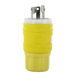 Leviton 24W07 Wetguard Watertight Straight Blade Plug, Yellow Finish