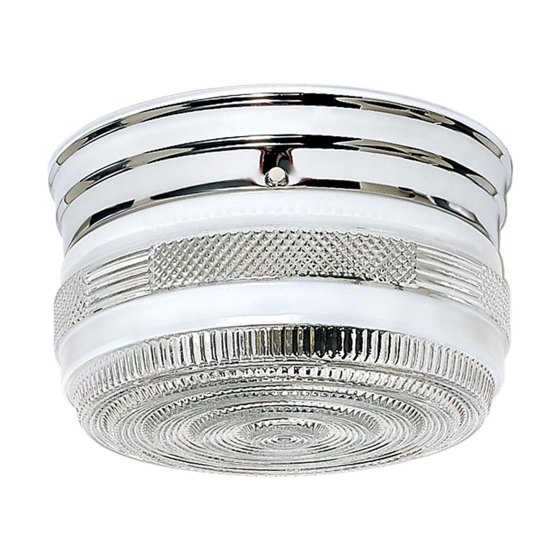 Nuvo SF77-101 2 Light 8" Flush Mount Fixture, White Crystal Accent Glass, Polished Chrome