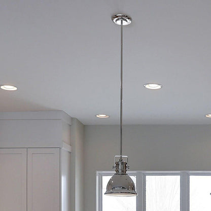 Maxim Lighting 25109FTPN Hi Bay Polished Nickel Pendant Light Installed in Kitchen