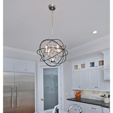 Maxim Lighting 25140OI Orbit 3 Light Chandelier Installed in Kitchen Setting