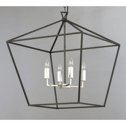 Maxim Lighting 25155TXBPN Abode 4 Light Chandelier in Textured Black and Polished Nickel - Close-Up View