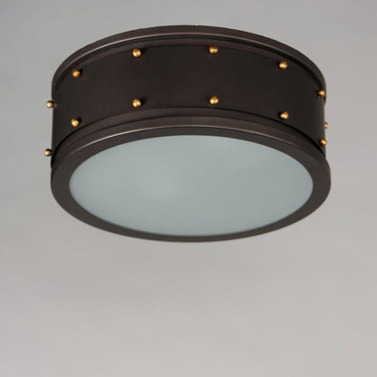 Maxim Lighting 25160OIAB Trestle 2 Light 13 Inch Oil Rubbed Bronze / Antique Brass Flush Mount Ceiling Light