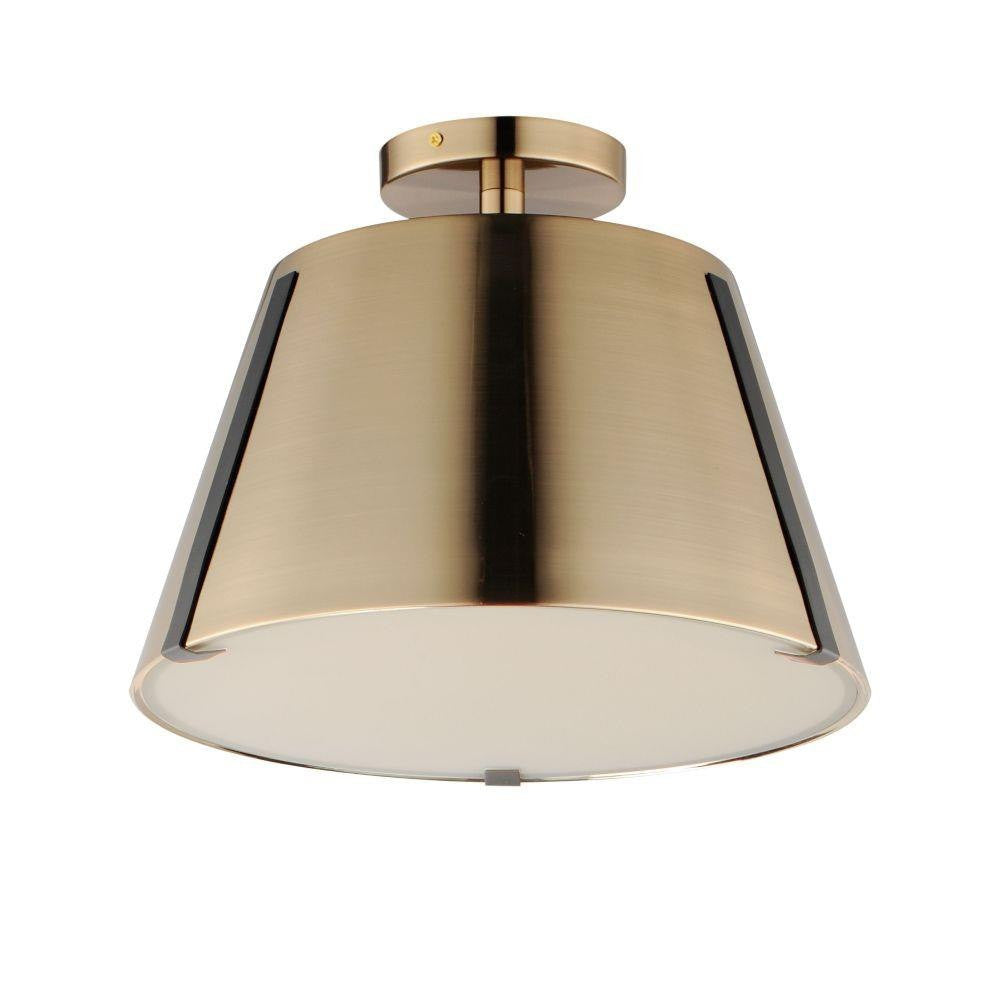 Maxim Lighting 25170DBZHR Carlo LED Semi Flush Mount Heritage Brass - White Background