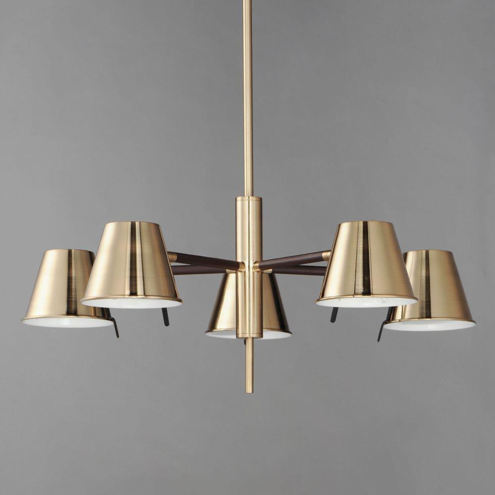 Maxim Lighting 25175DBZHR Carlo 5 Light Heritage Brass Chandelier - Side Angle View